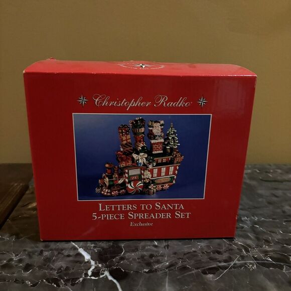 Christopher Radko Letters To Santa 5-Piece Spreader Set New In Box Train Holiday - Picture 1 of 5